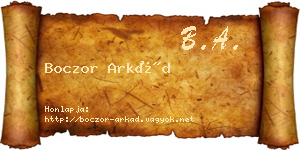 Boczor Arkád névjegykártya